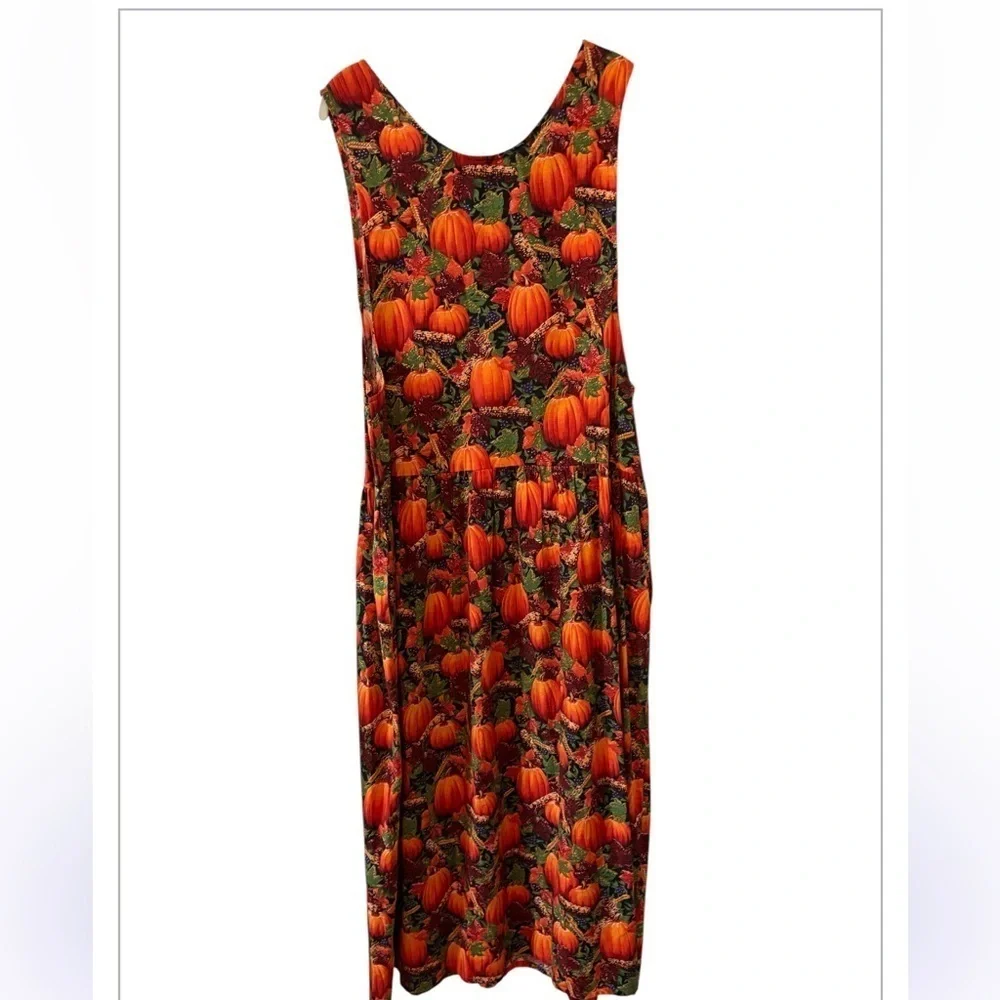 Conversation Piece Gorgeous Pumpkin  Fall Festival Dress w/pockets L